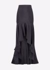 Organic Silk Asymmetric Skirt in Black